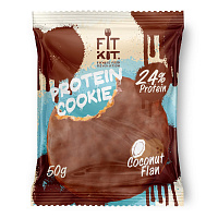 Печенье глазированное FitKit  Protein chocolate cookie 50г. (0,042кг, сладкий сыр, 10*2*12)