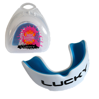 Защита рта (капа) FLAMMA - Lucky blue детская с футляром MGF-011 белый/синий